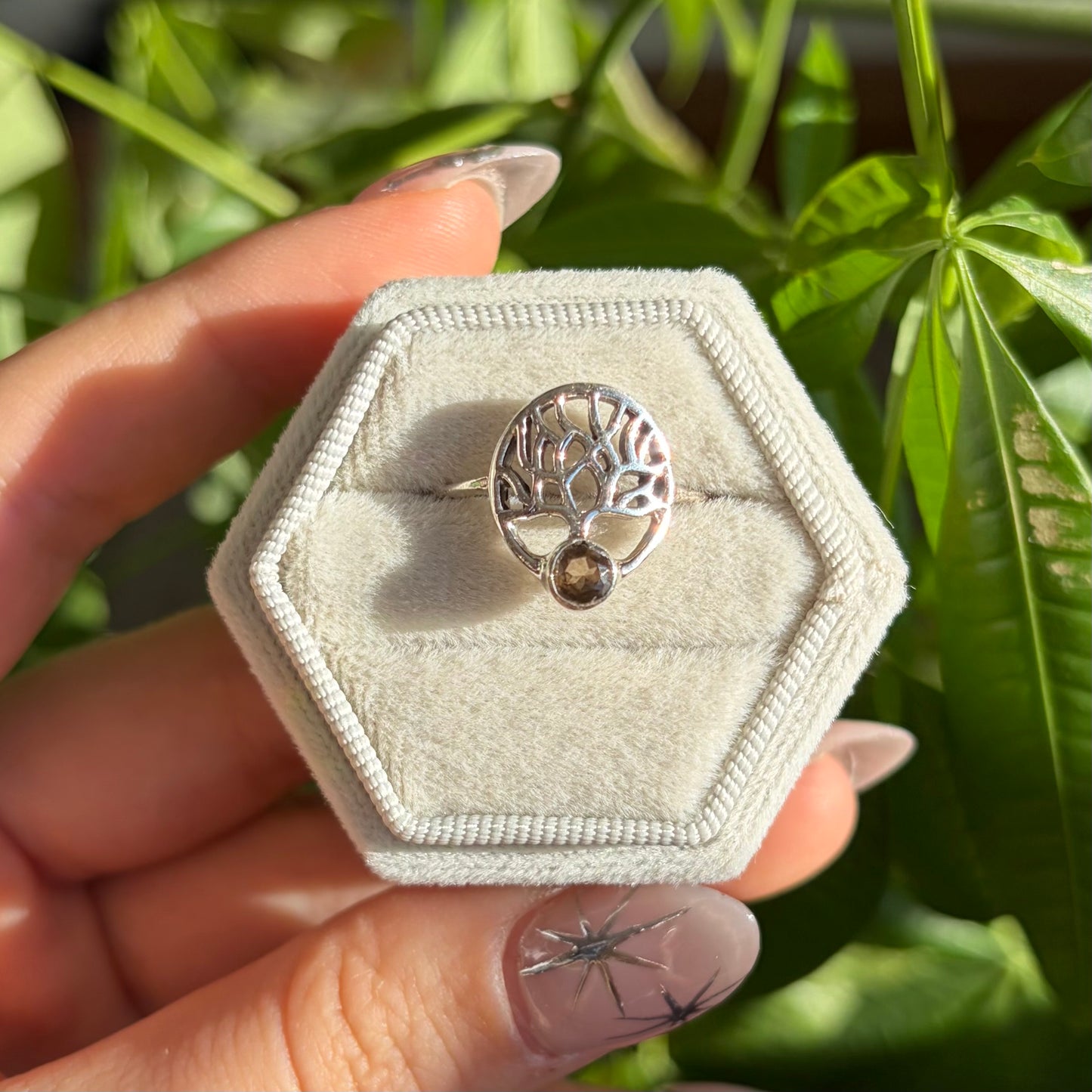 Bague quartz fumé