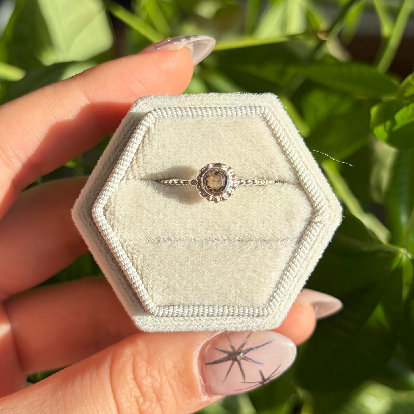Bague quartz fumé