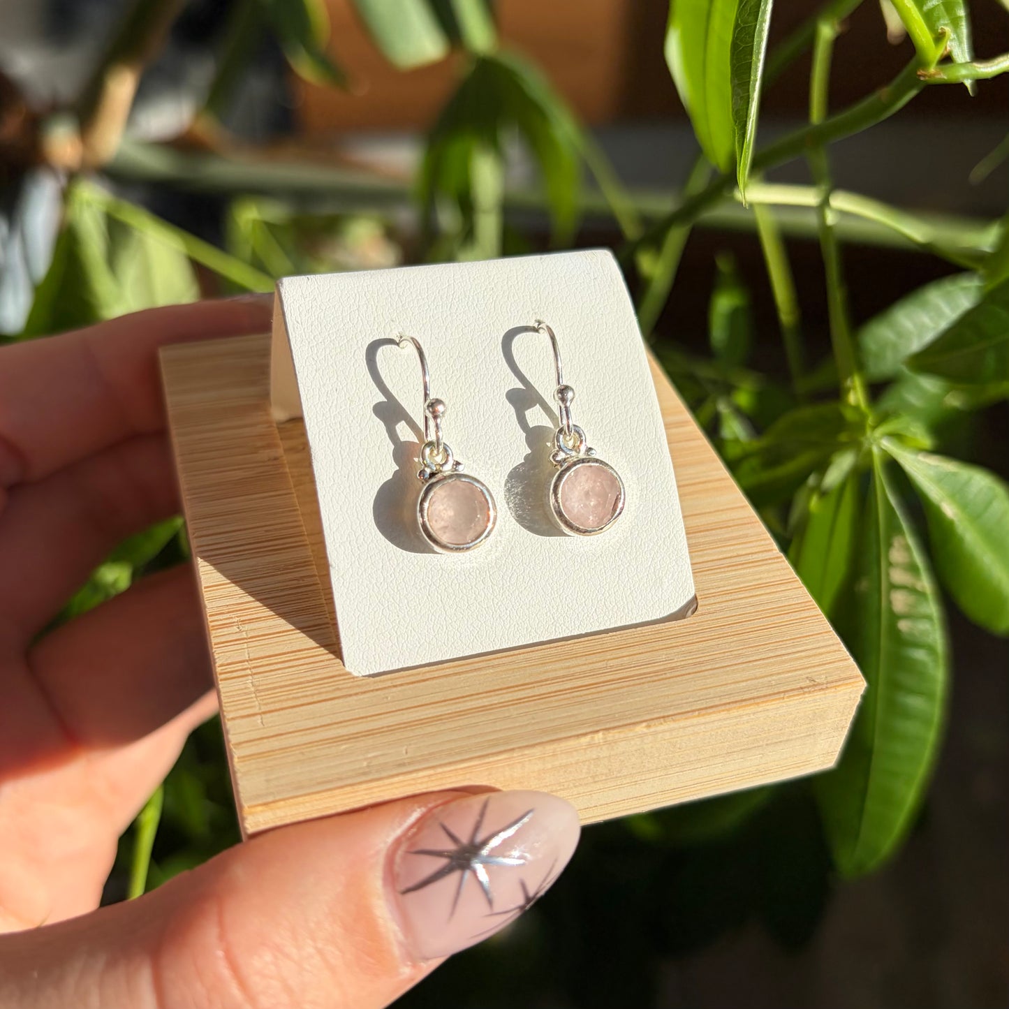 Boucles d'oreilles quartz rose