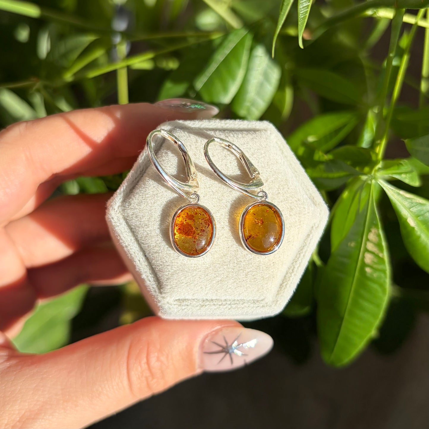 Boucles d'oreilles ambre