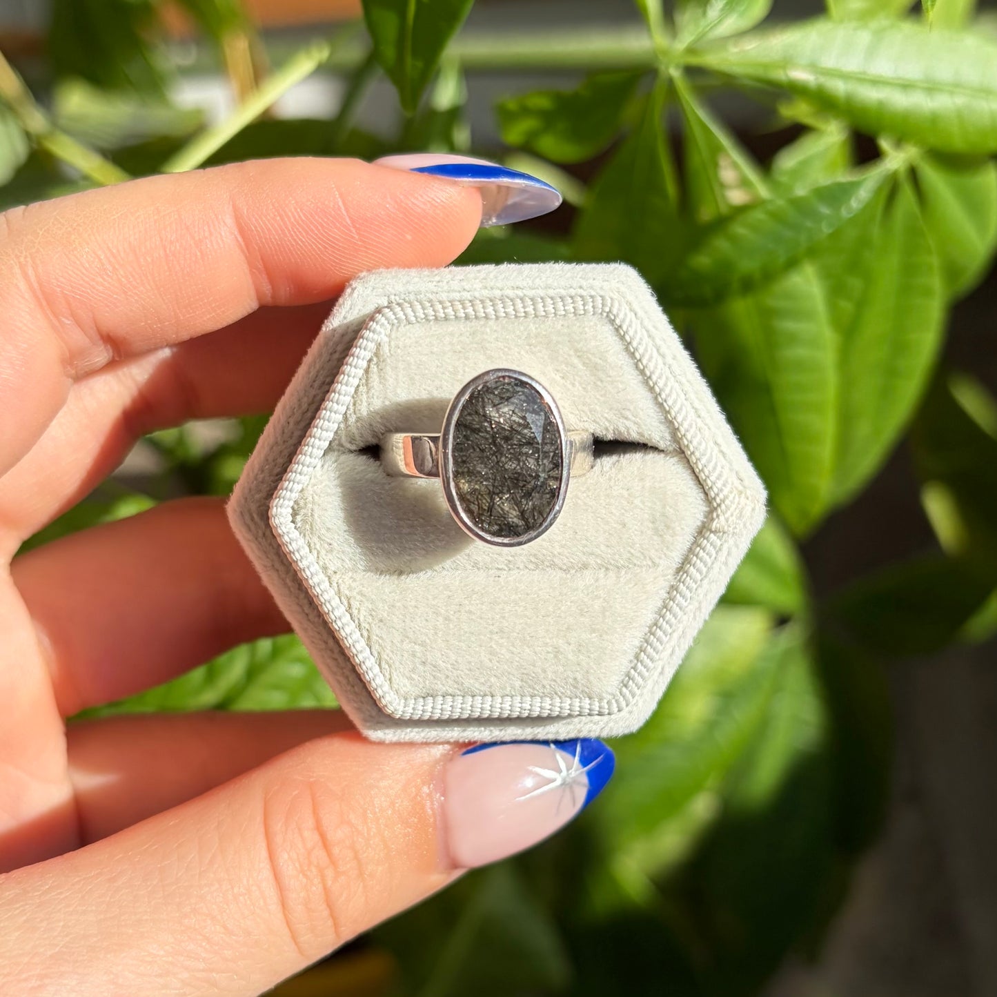 Bague quartz tourmaliné
