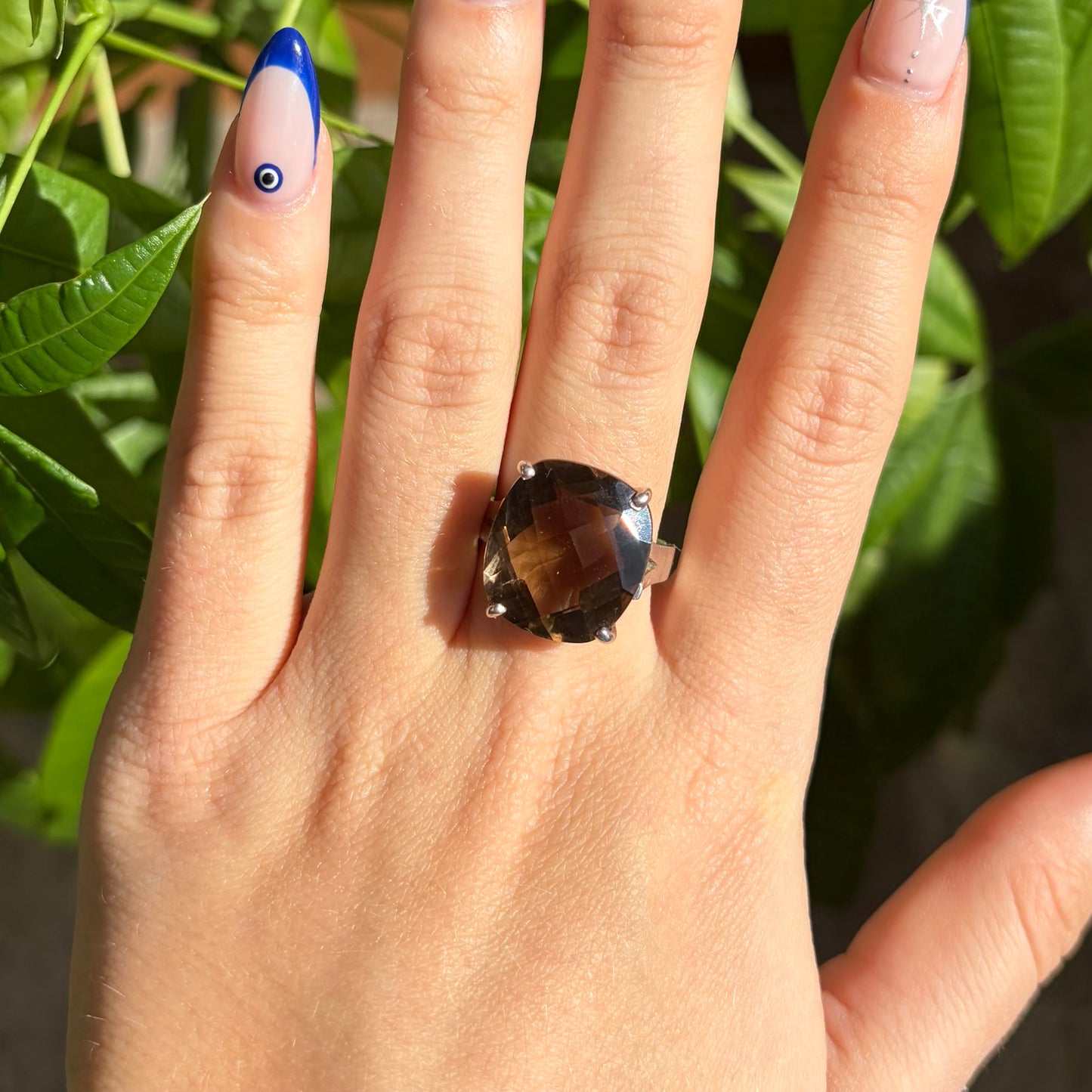 Bague quartz fumé